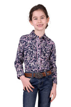 Pure Western Girls Hannah L/S Shirt (P5W5127050) Navy [SD]