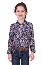 Pure Western Girls Hannah L/S Shirt (P5W5127050) Navy [SD]