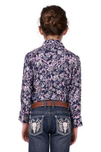 Pure Western Girls Hannah L/S Shirt (P5W5127050) Navy [SD]
