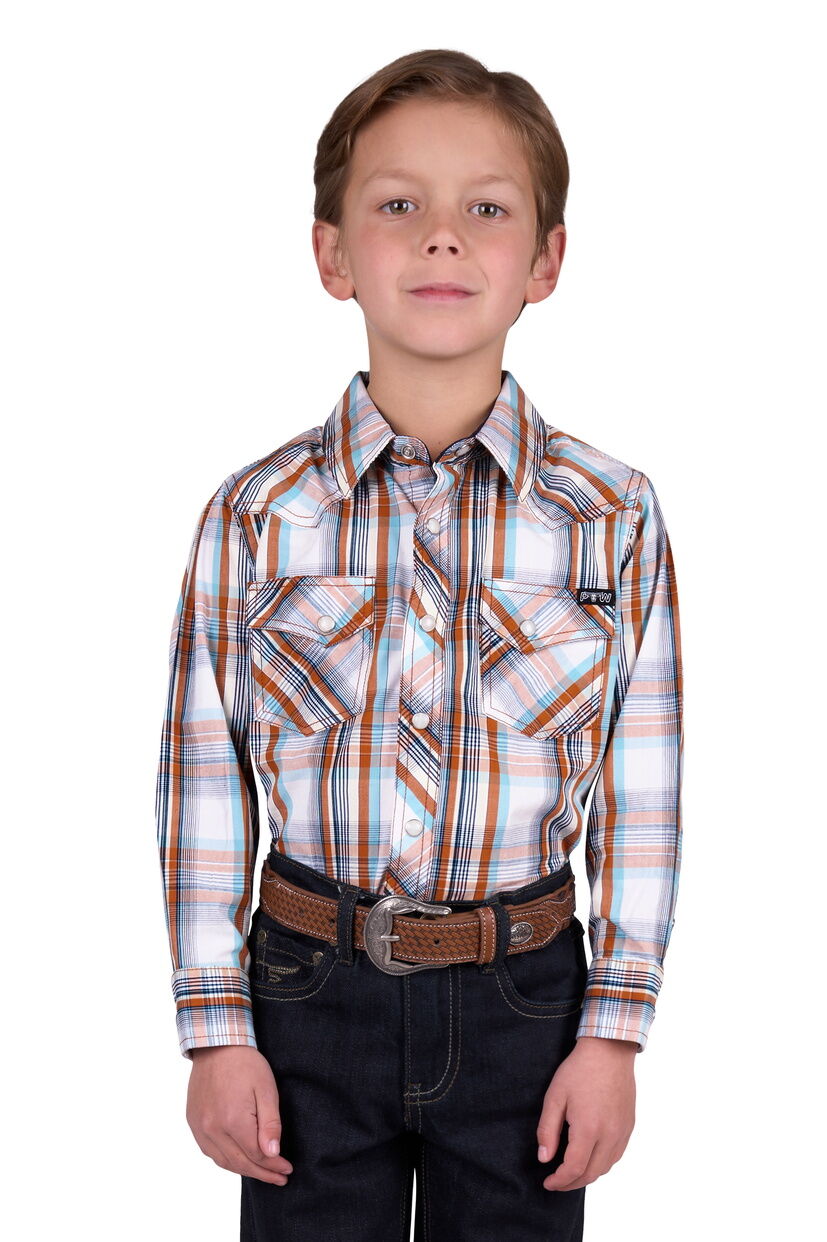 Pure Western Boys Axel L/S Shirt (P5W3100870) Tan [SD]