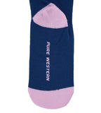 Pure Western PW Crew Socks - Twin Pack (PCP2949SOC) Navy/Pink