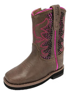 Pure Western Toddlers Abby Western Boots (P5W78114T) Dark Brown/Fuchsia [SD]