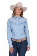 Pure Western Womens Pheobe L/S Shirt (P5S2126121) Blue