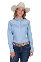 Pure Western Womens Pheobe L/S Shirt (P5S2126121) Blue