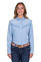 Pure Western Womens Pheobe L/S Shirt (P5S2126121) Blue