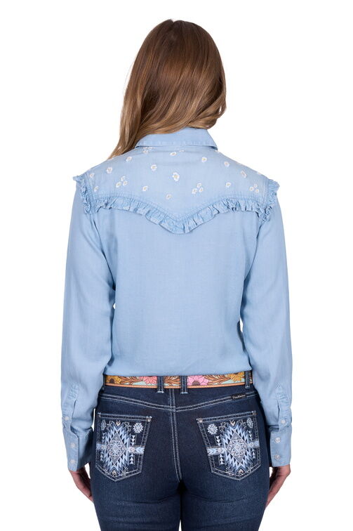 Pure Western Womens Pheobe L/S Shirt (P5S2126121) Blue