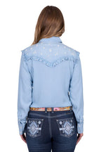 Pure Western Womens Pheobe L/S Shirt (P5S2126121) Blue