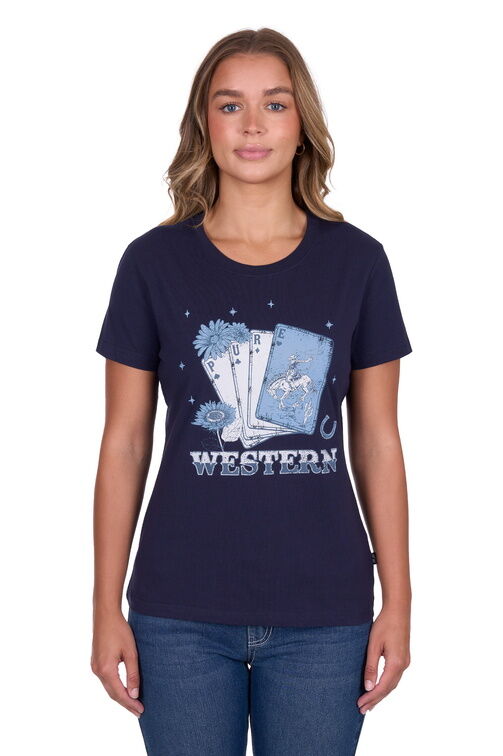 Pure Western Womens Sherry S/S Tee (P5S2598101) Navy
