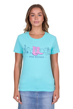 Pure Western Womens Shelly S/S Tee (P5S2598104) Turquoise