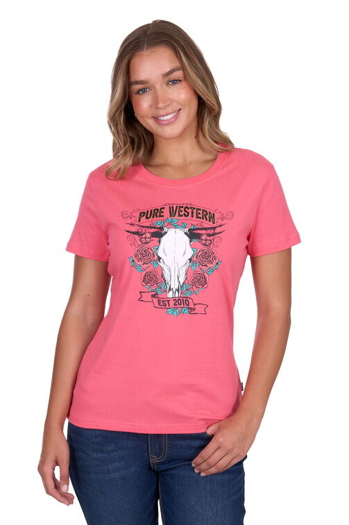 Pure Western Womens Tammy S/S Tee (P5S2598107) Pink