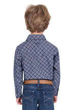 Pure Western Boys Douglas L/S Shirt (P5S3100070) Navy/White