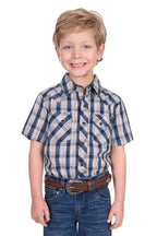 Pure Western Boys Peter S/S Shirt (P5S3103075) Navy/Tan