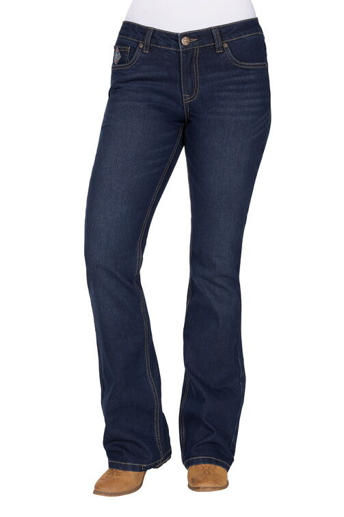 Pure Western Womens Ana Bootcut Jeans - 34 Leg (PCP2208134) Evening Sky