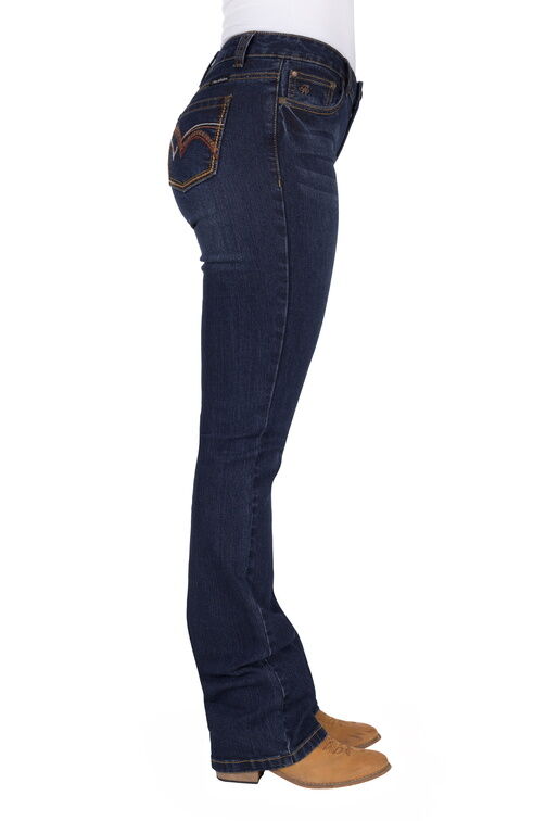 Pure Western Womens Sam Relaxed Rider Jeans - 36 Leg (PCP2210035) Midnight