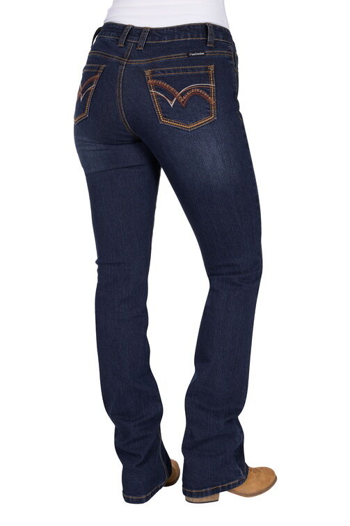 Pure Western Womens Sam Relaxed Rider Jeans - 36 Leg (PCP2210035) Midnight