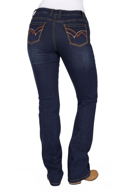 Pure Western Womens Sam Relaxed Rider Jeans - 36 Leg (PCP2210035) Midnight