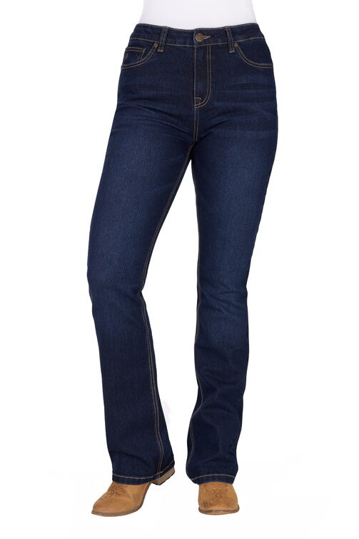 Pure Western Womens Ida Hi Rise Bootcut Jeans - 34 Leg (PCP2213133) Midnight