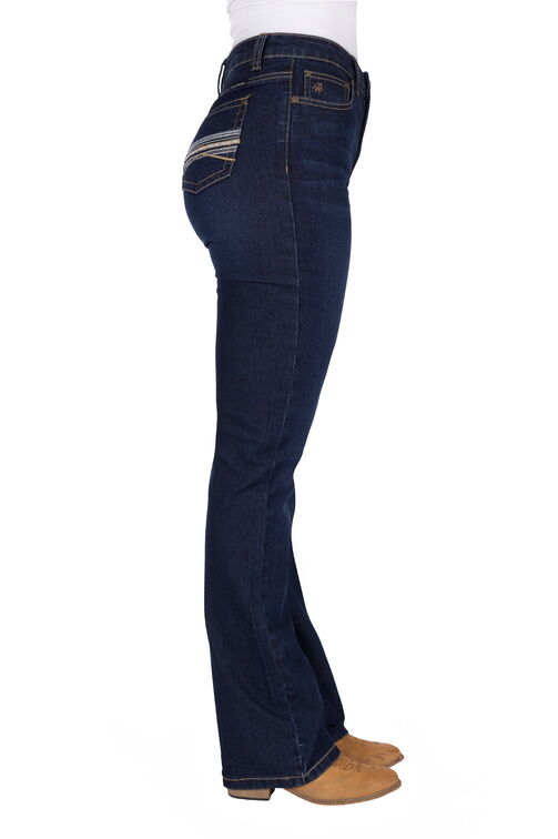 Pure Western Womens Ida Hi Rise Bootcut Jeans - 34 Leg (PCP2213133) Midnight