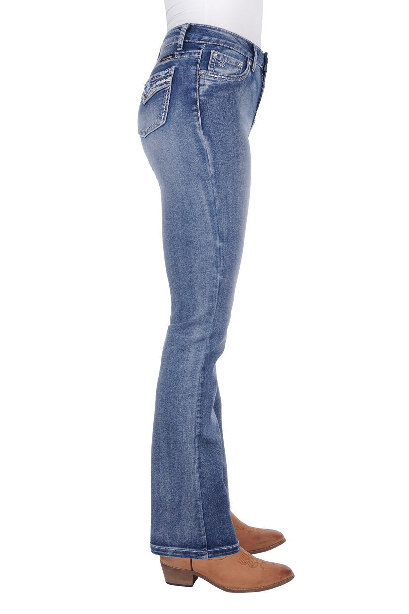 Pure Western Womens Jemma Hi Rise Bootcut Jeans - 30 Leg (PCP2213240) Moonshine