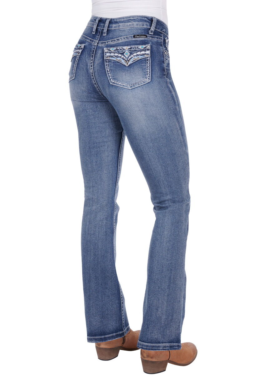 Pure Western Womens Jemma Hi Rise Bootcut Jeans - 30 Leg (PCP2213240) Moonshine