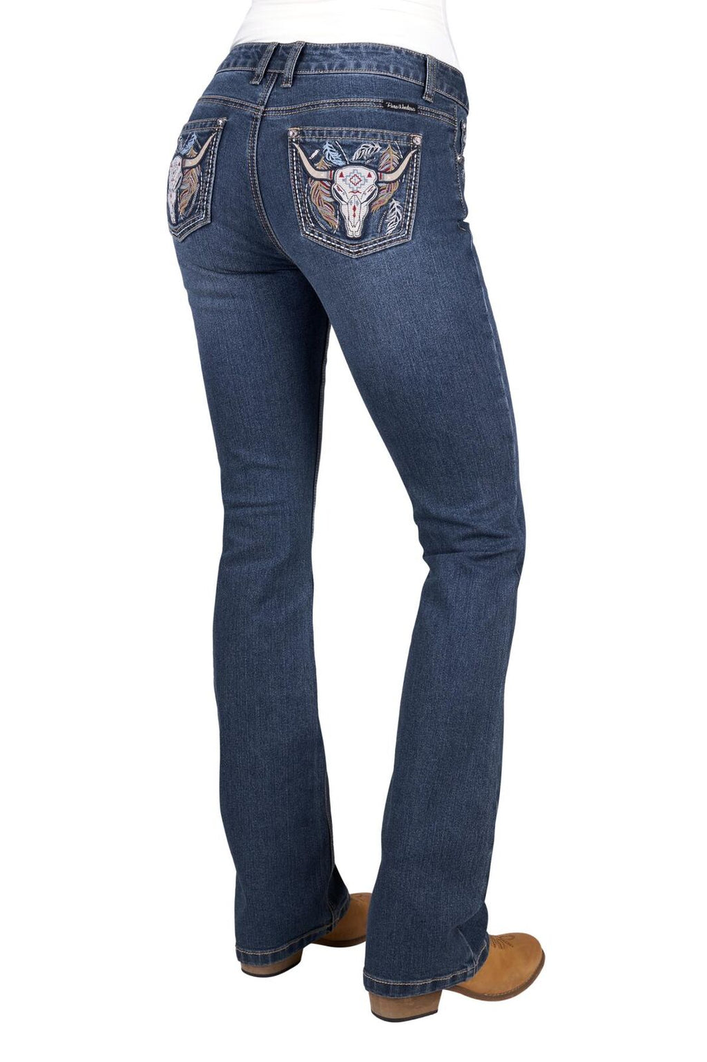 Pure Western Womens Bec Bootcut Jeans - 34 Leg (PCP2208036) Indigo