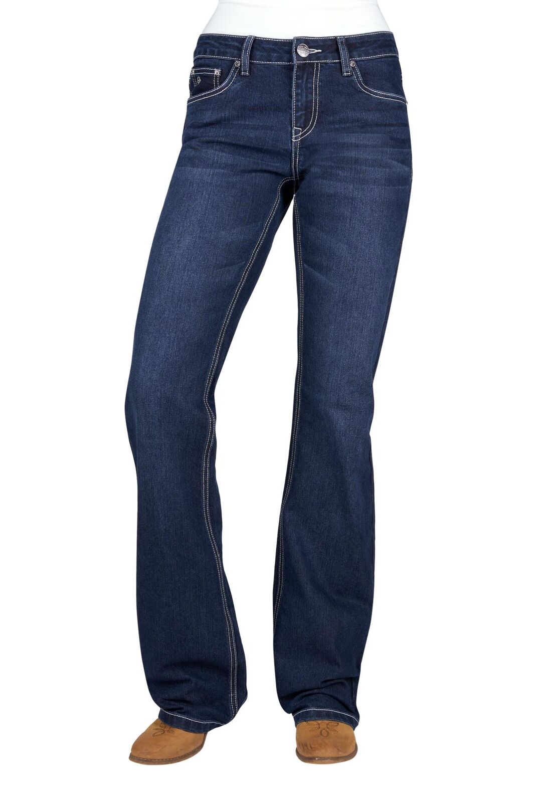 Pure Western Womens Pia Relaxed Rider Jeans - 36 Leg (PCP2210038) Midnight