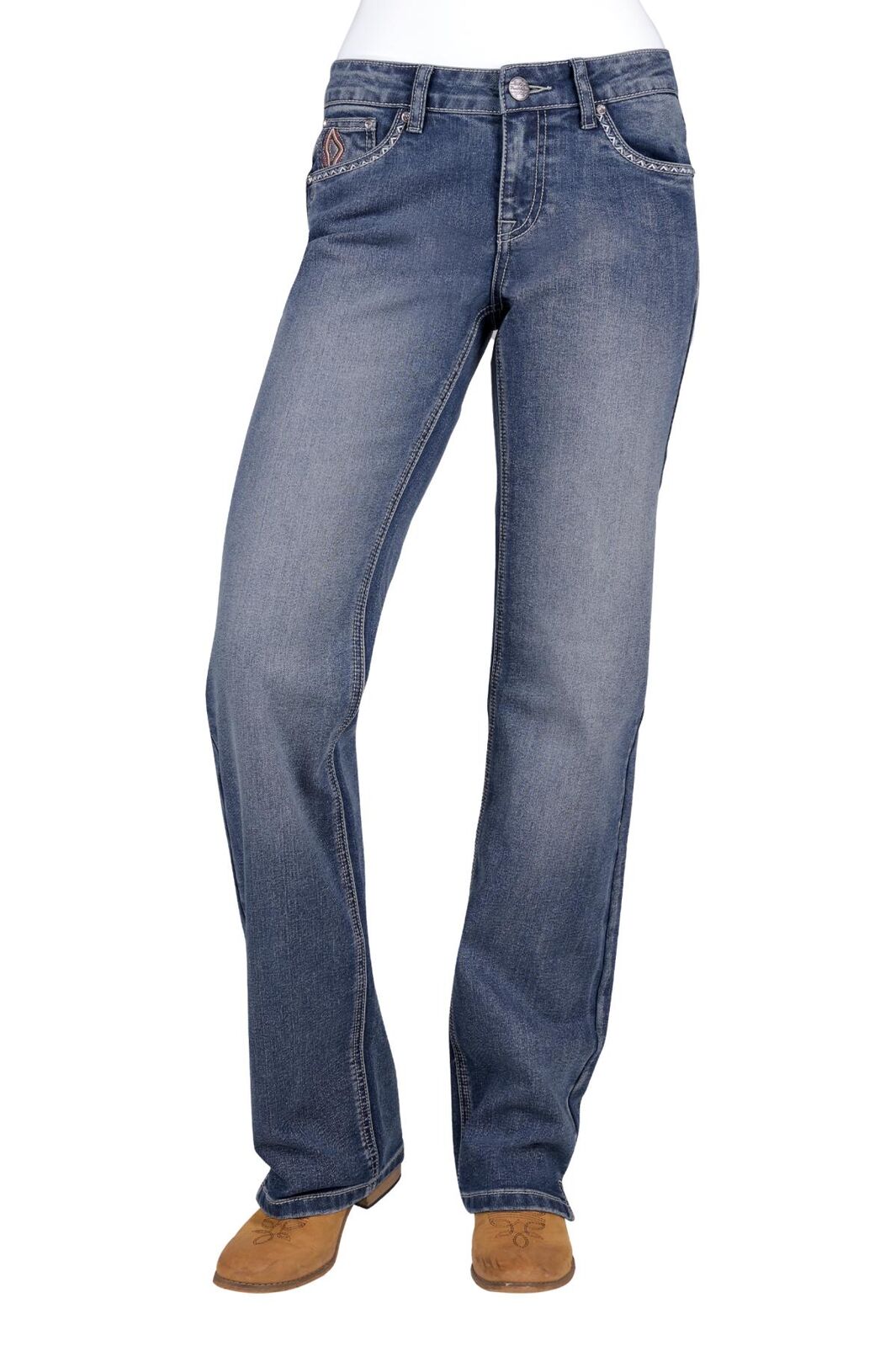 Pure Western Womens Rue Straight Fit Jeans - 34 Leg (PCP2212037) Moonshine