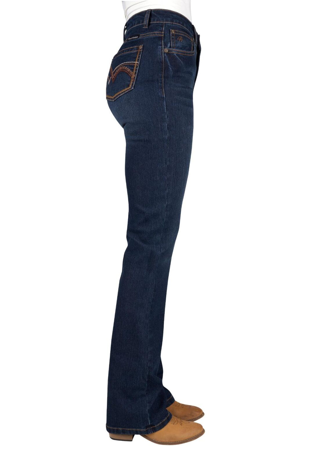Pure Western Womens Sam High Rise Bootcut Jeans - 34 Leg (PCP2213035) Midnight
