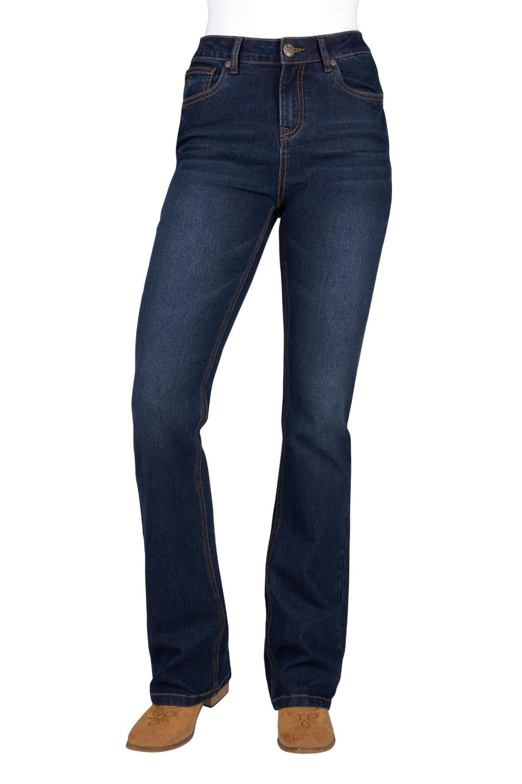 Pure Western Womens Sam High Rise Bootcut Jeans - 34 Leg (PCP2213035) Midnight