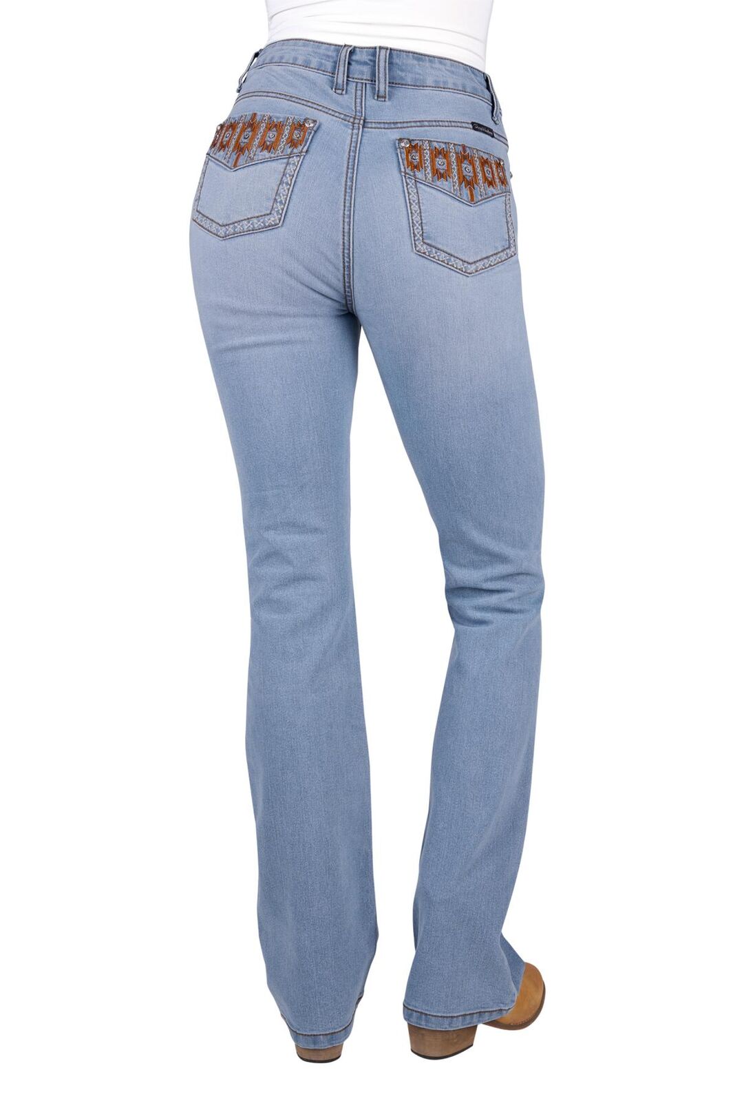 Pure Western Womens Liz High Rise Bootcut Jeans - 34 Leg (PCP2213039) Light Sky