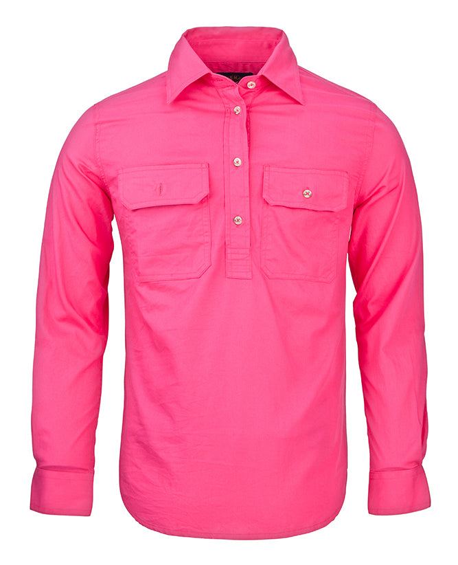 Ritemate Childrens Pilbara Closed Front Shirt (RM400CF) Hot Pink