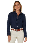 Ritemate Womens Pilbara Classic Fit Linen L/S Shirt (RMPC005) Navy