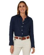 Ritemate Womens Pilbara Classic Fit Linen L/S Shirt (RMPC005) Navy