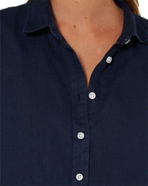 Ritemate Womens Pilbara Classic Fit Linen L/S Shirt (RMPC005) Navy