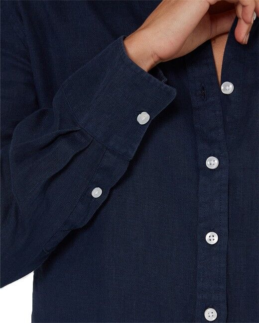 Ritemate Womens Pilbara Classic Fit Linen L/S Shirt (RMPC005) Navy