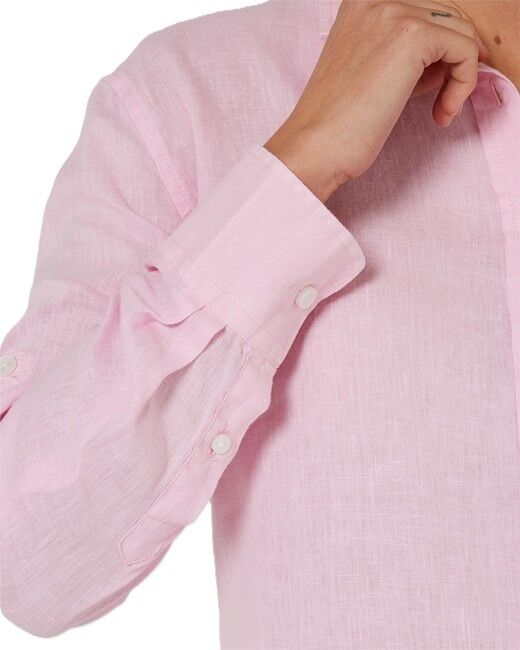 Ritemate Womens Pilbara Classic Fit Linen L/S Shirt (RMPC005) Pink