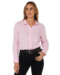 Ritemate Womens Pilbara Classic Fit Linen L/S Shirt (RMPC005) Pink