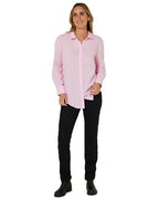 Ritemate Womens Pilbara Classic Fit Linen L/S Shirt (RMPC005) Pink