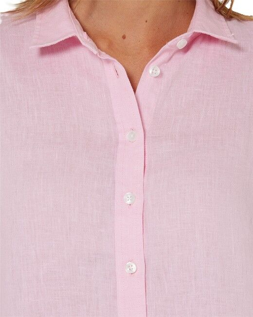 Ritemate Womens Pilbara Classic Fit Linen L/S Shirt (RMPC005) Pink