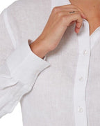 Ritemate Womens Pilbara Linen L/S Shirt (RMPC005) White 