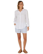 Ritemate Womens Pilbara Linen L/S Shirt (RMPC005) White 