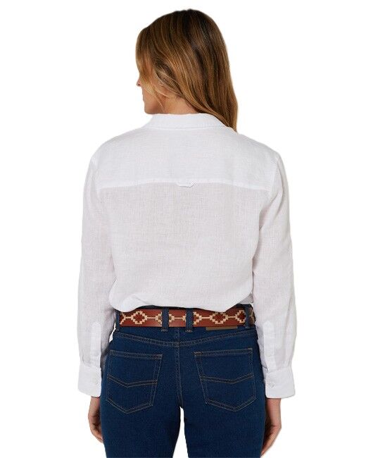 Ritemate Womens Pilbara Linen L/S Shirt (RMPC005) White 