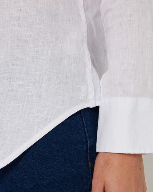 Ritemate Womens Pilbara Linen L/S Shirt (RMPC005) White 