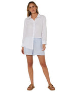 Ritemate Womens Pilbara Linen L/S Shirt (RMPC005) White 