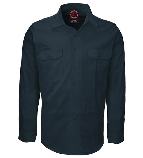 Ritemate Mens Open Front Heavy Weight L/S Work Shirt (RM1000) Bottle