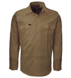 Ritemate Mens Open Front Heavy Weight L/S Work Shirt (RM1000) Khaki