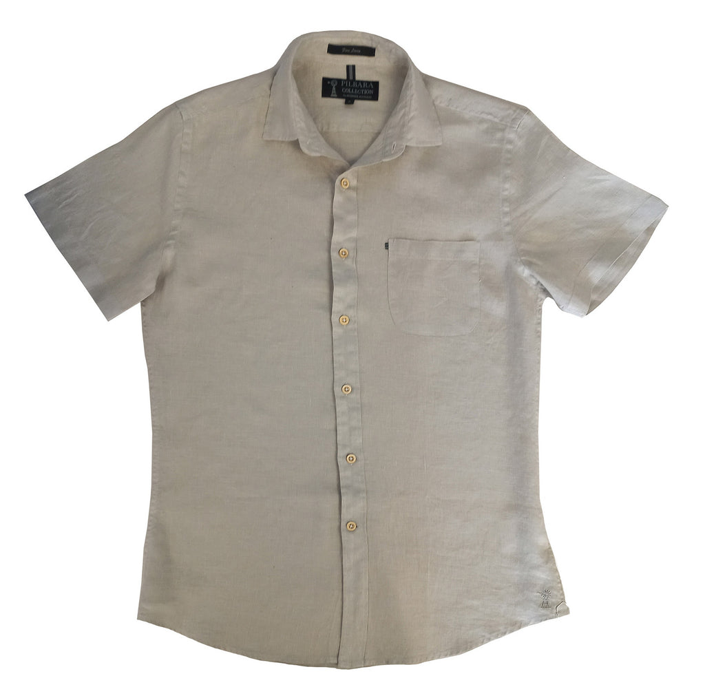 Ritemate Mens Pilbara Linen S/S Shirt (RMPC055S) Flax 