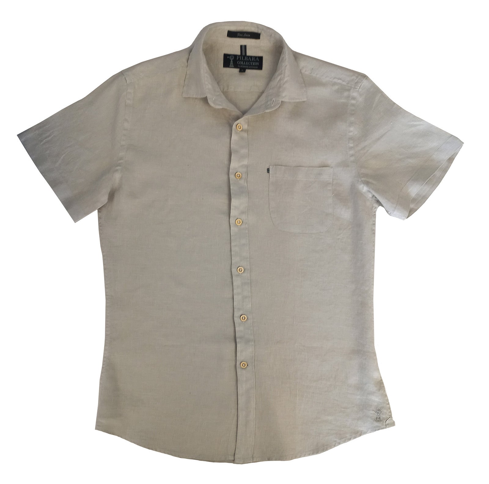 Ritemate Mens Pilbara Linen S/S Shirt (RMPC055S) Flax 