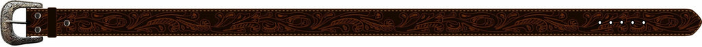 Ritemate Unisex Pilbara Western Dress Buckle Tooled Leather Belt (RMPW004) Dark Brown