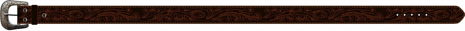 Ritemate Unisex Pilbara Western Dress Buckle Tooled Leather Belt (RMPW004) Dark Brown